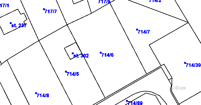 Parcela st. 714/6 v KÚ Mezirolí, Katastrální mapa