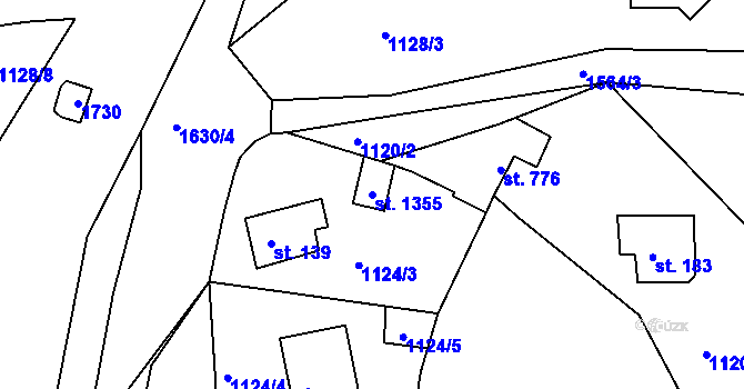 Parcela st. 1355 v KÚ Nová Role, Katastrální mapa