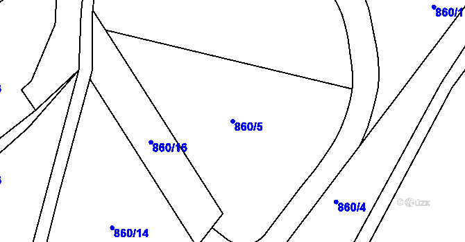 Parcela st. 860/5 v KÚ Nová Role, Katastrální mapa