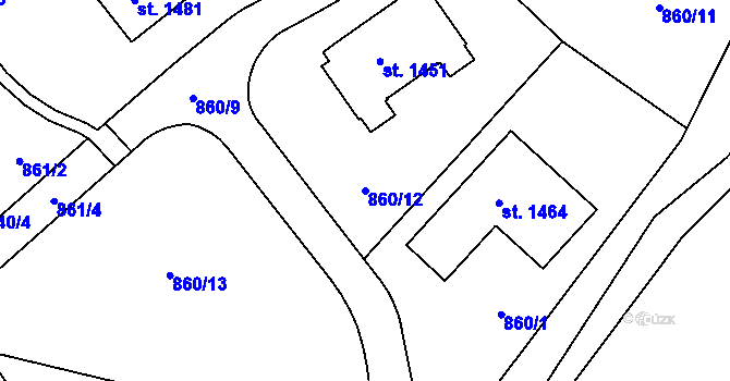 Parcela st. 860/12 v KÚ Nová Role, Katastrální mapa