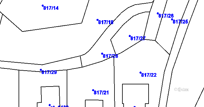 Parcela st. 817/28 v KÚ Nová Role, Katastrální mapa