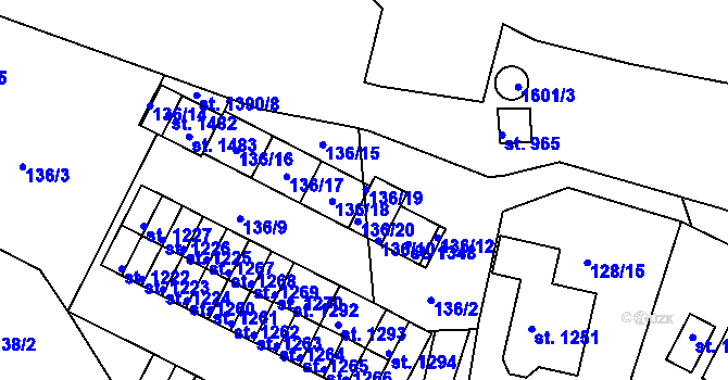Parcela st. 136/19 v KÚ Nová Role, Katastrální mapa