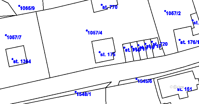 Parcela st. 175 v KÚ Nová Role, Katastrální mapa