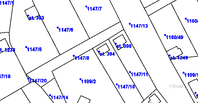 Parcela st. 394 v KÚ Nová Role, Katastrální mapa