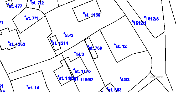 Parcela st. 769 v KÚ Nová Role, Katastrální mapa