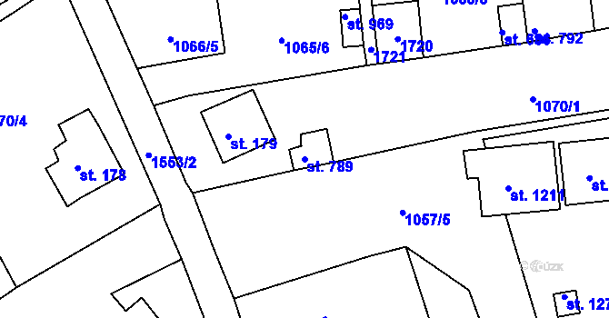 Parcela st. 789 v KÚ Nová Role, Katastrální mapa