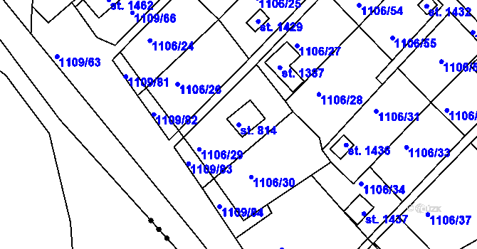 Parcela st. 814 v KÚ Nová Role, Katastrální mapa