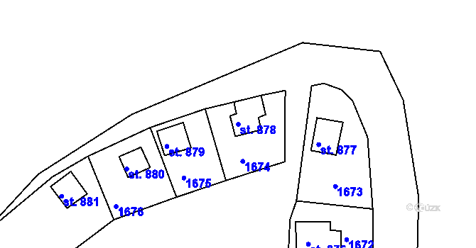 Parcela st. 878 v KÚ Nová Role, Katastrální mapa
