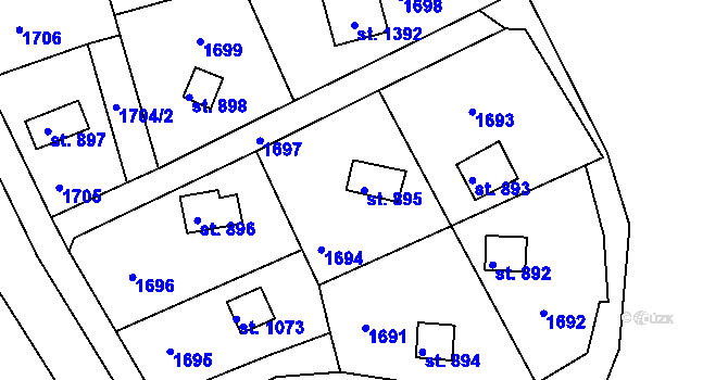 Parcela st. 895 v KÚ Nová Role, Katastrální mapa