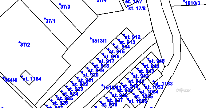 Parcela st. 916 v KÚ Nová Role, Katastrální mapa