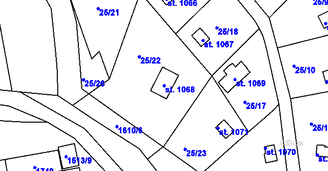 Parcela st. 1068 v KÚ Nová Role, Katastrální mapa