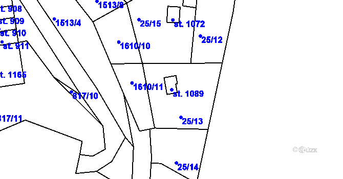 Parcela st. 1089 v KÚ Nová Role, Katastrální mapa