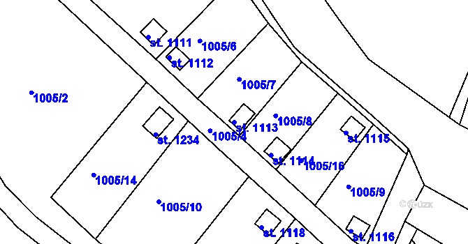 Parcela st. 1113 v KÚ Nová Role, Katastrální mapa