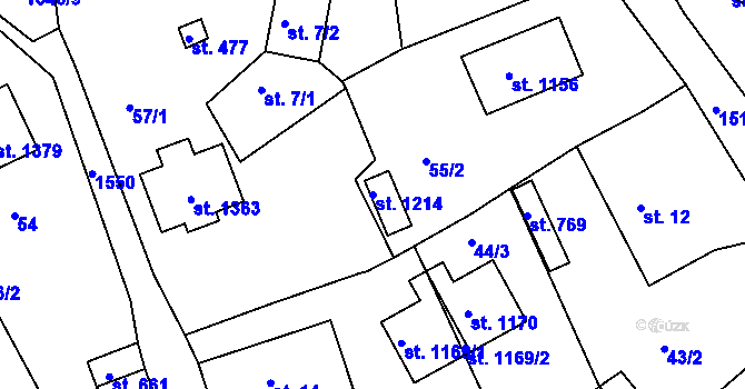 Parcela st. 1214 v KÚ Nová Role, Katastrální mapa