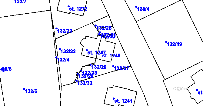 Parcela st. 1248 v KÚ Nová Role, Katastrální mapa