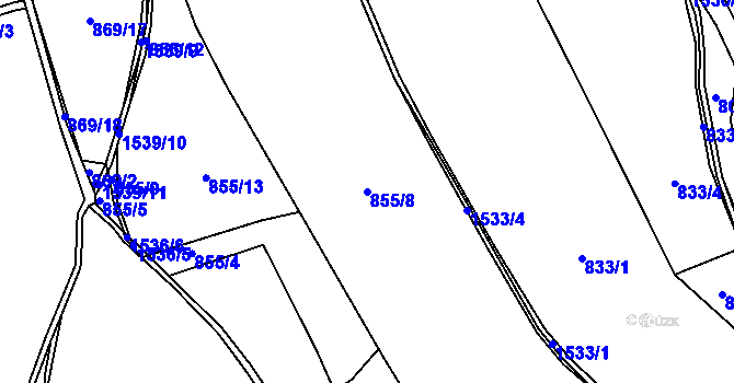 Parcela st. 855/8 v KÚ Nová Role, Katastrální mapa