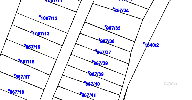 Parcela st. 867/37 v KÚ Nová Role, Katastrální mapa
