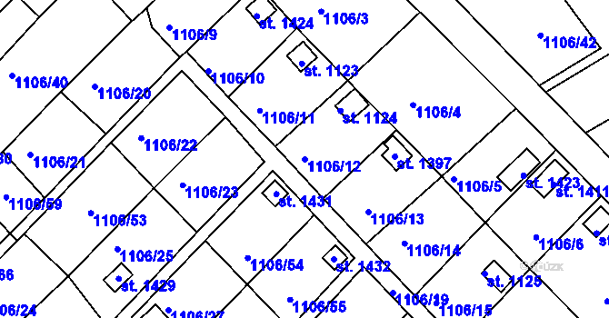 Parcela st. 1106/12 v KÚ Nová Role, Katastrální mapa