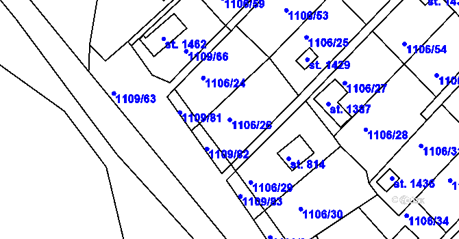 Parcela st. 1106/26 v KÚ Nová Role, Katastrální mapa