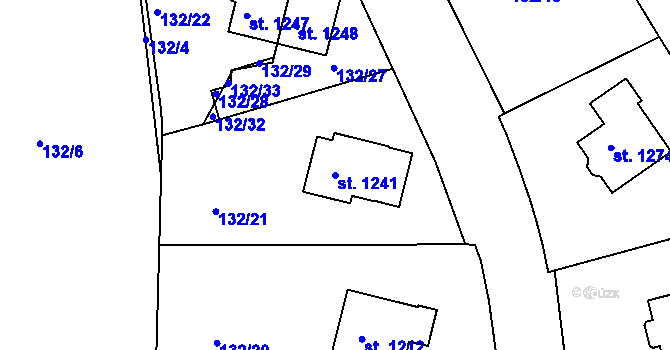 Parcela st. 1241 v KÚ Nová Role, Katastrální mapa
