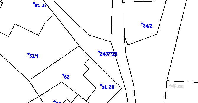 Parcela st. 2487/26 v KÚ Nová Říše, Katastrální mapa