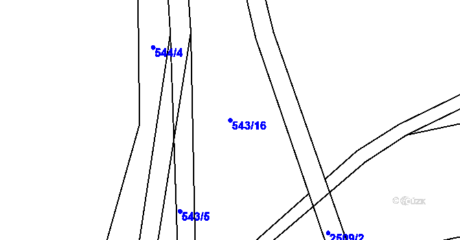 Parcela st. 543/16 v KÚ Nová Říše, Katastrální mapa
