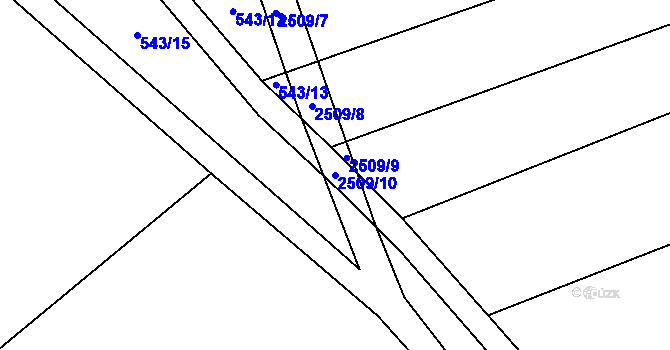 Parcela st. 2509/10 v KÚ Nová Říše, Katastrální mapa