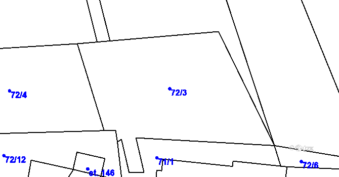 Parcela st. 72/3 v KÚ Nová Telib, Katastrální mapa