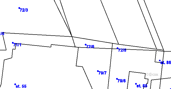 Parcela st. 72/6 v KÚ Nová Telib, Katastrální mapa