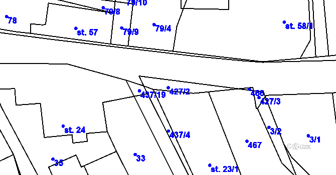 Parcela st. 427/2 v KÚ Nová Telib, Katastrální mapa