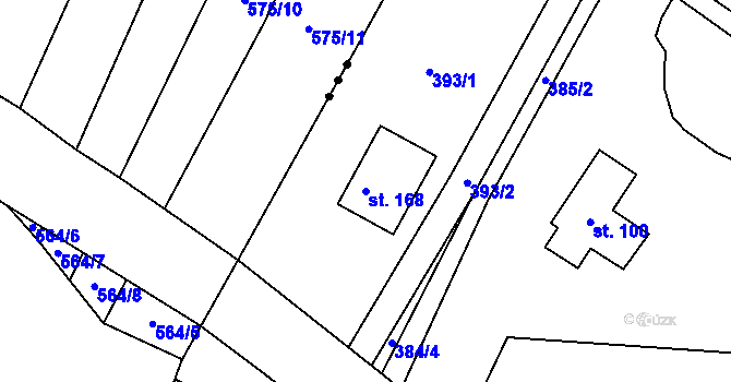 Parcela st. 168 v KÚ Nová Telib, Katastrální mapa