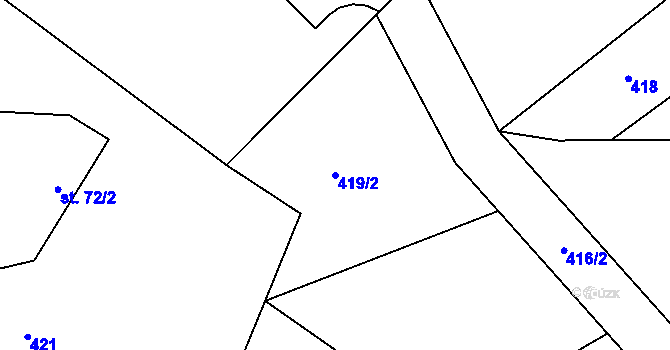 Parcela st. 419/2 v KÚ Nová Telib, Katastrální mapa