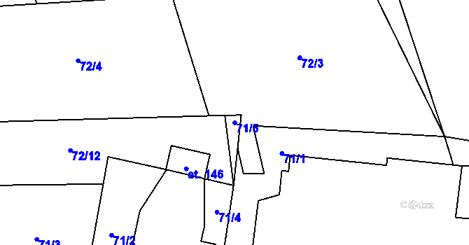 Parcela st. 71/5 v KÚ Nová Telib, Katastrální mapa