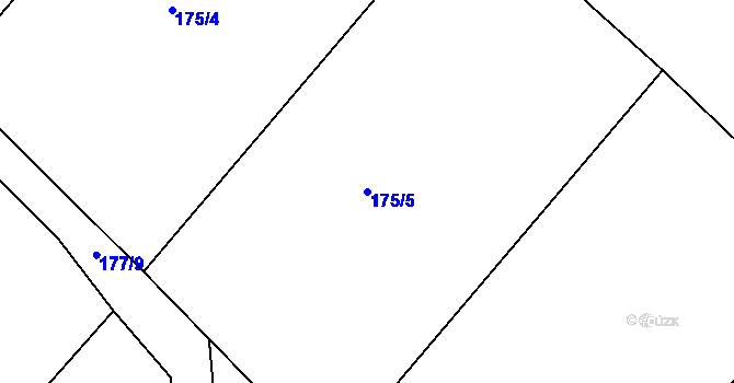 Parcela st. 175/5 v KÚ Hadravova Rosička, Katastrální mapa