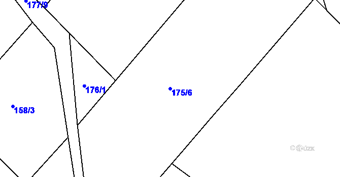 Parcela st. 175/6 v KÚ Hadravova Rosička, Katastrální mapa