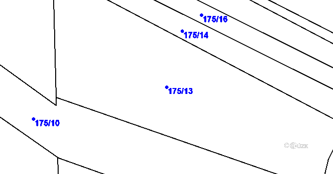 Parcela st. 175/13 v KÚ Hadravova Rosička, Katastrální mapa