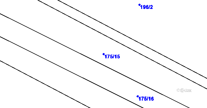 Parcela st. 175/15 v KÚ Hadravova Rosička, Katastrální mapa