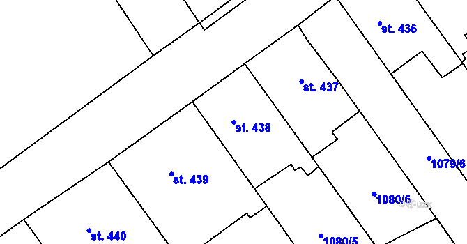 Parcela st. 438 v KÚ Nová Včelnice, Katastrální mapa
