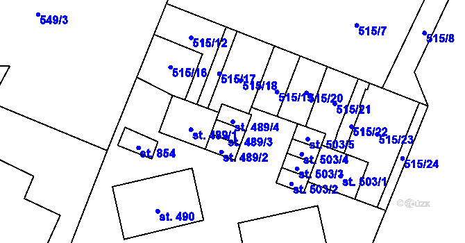 Parcela st. 489/4 v KÚ Nová Včelnice, Katastrální mapa