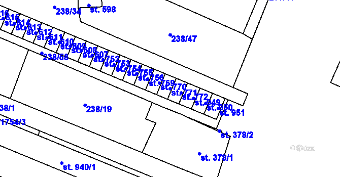 Parcela st. 771 v KÚ Nová Včelnice, Katastrální mapa