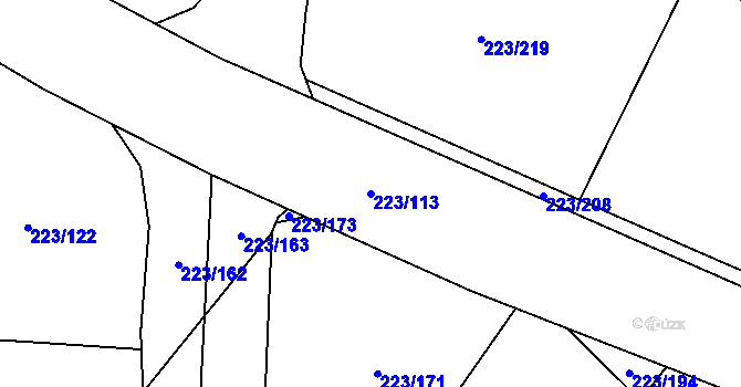 Parcela st. 223/113 v KÚ Nová Včelnice, Katastrální mapa