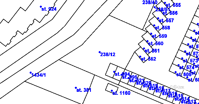 Parcela st. 238/12 v KÚ Nová Včelnice, Katastrální mapa