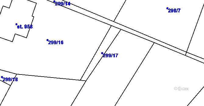 Parcela st. 299/17 v KÚ Nová Včelnice, Katastrální mapa