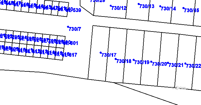 Parcela st. 730/17 v KÚ Nová Včelnice, Katastrální mapa