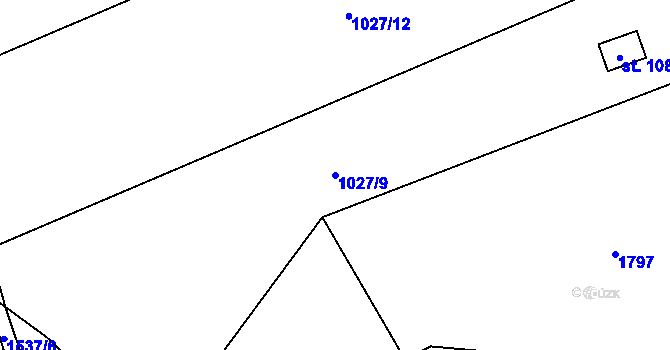 Parcela st. 1027/9 v KÚ Nová Včelnice, Katastrální mapa