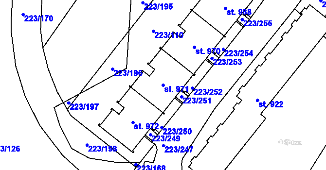 Parcela st. 971 v KÚ Nová Včelnice, Katastrální mapa