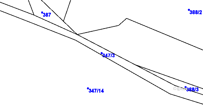 Parcela st. 347/3 v KÚ Nová Včelnice, Katastrální mapa