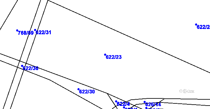 Parcela st. 622/23 v KÚ Nová Včelnice, Katastrální mapa