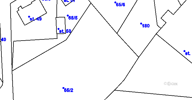 Parcela st. 65/1 v KÚ Vlčetínec, Katastrální mapa