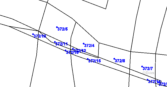Parcela st. 372/4 v KÚ Vlčetínec, Katastrální mapa